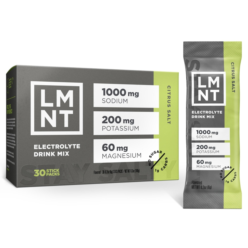 LMNT Zero Sugar Electrolytes - Citrus Salt 124; Drink Mix 126; 30- Count