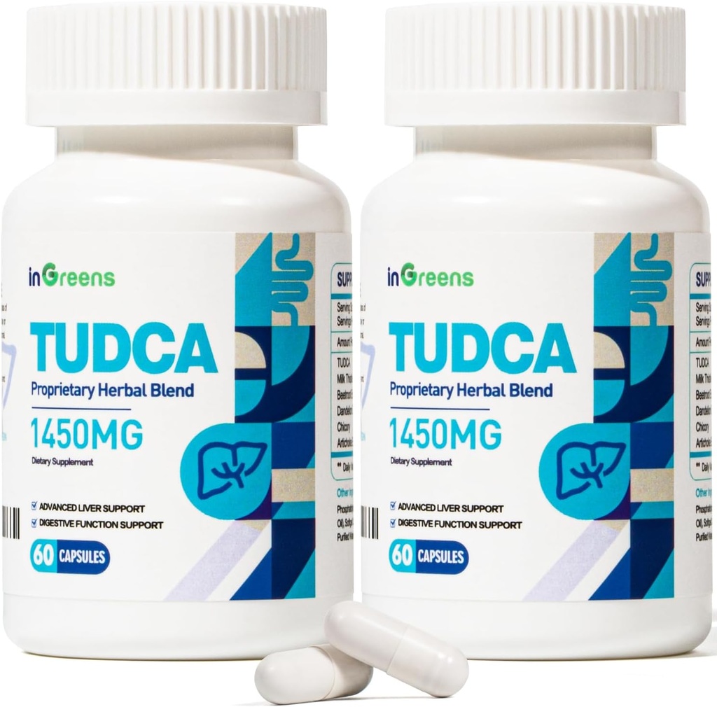 1450MG TudCA Liver Supplement, Bile Salts Liver Supplement Liver, Liver Health for Liver Ginney Cleanse Detox and Repair, 60 Capsules