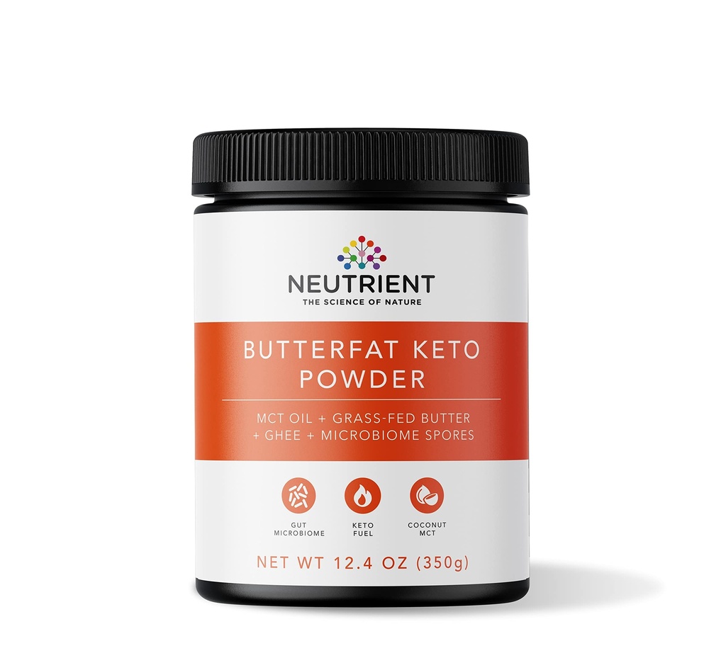 Neutrient Keto MCT Oil Powder 124; dengan Coconut Sourced MCT Oil & Ghee dengan Grass Fed Butter 124; Delicious Morning Keto Coffee Creamer for Ketosis Dukung 124; Bahan Bakar untuk Tubuh & Otak