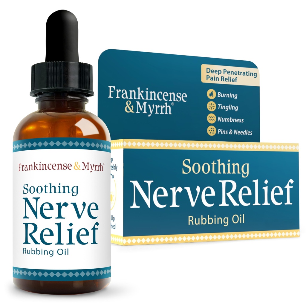Frankkemeny & Myrrh Soothe Relief Nerve Rubbing Oil, Neuropathy Pain Relief for Hands & Feet - dengan Menthol dan Frankindush Esculity, 2 Fl. Oz.