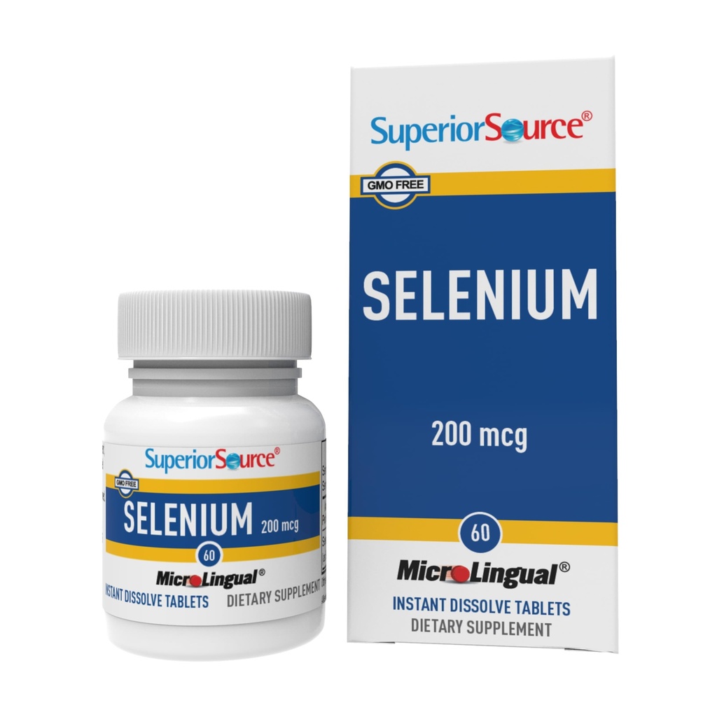 Selenium Sumber Superior 200 mcg - Supune Health Support - Selenomethionine Tablet Aid Thyroid Gland Fungsi - Support Recycling of Vitamin E - 60 Instant Dissolve Tablet