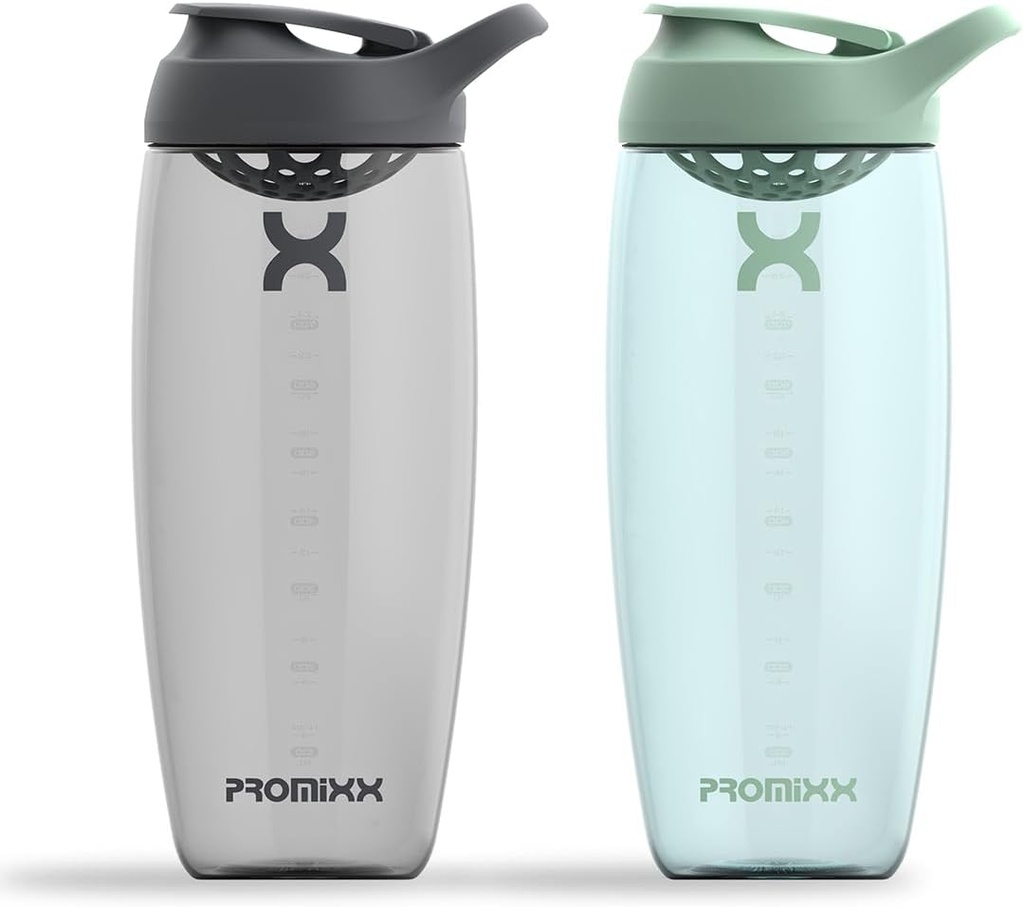 Prox Pursuit Protein Shain Shaker Bottle (32 oz) - Silent No-Ball Mixer, Leak- Providence Lid, BPA / BPS & Phthalate- Free ECOZEN - Easy- Clean Shaker Cup for Protein Shakes, Pre & Postout Smoothies