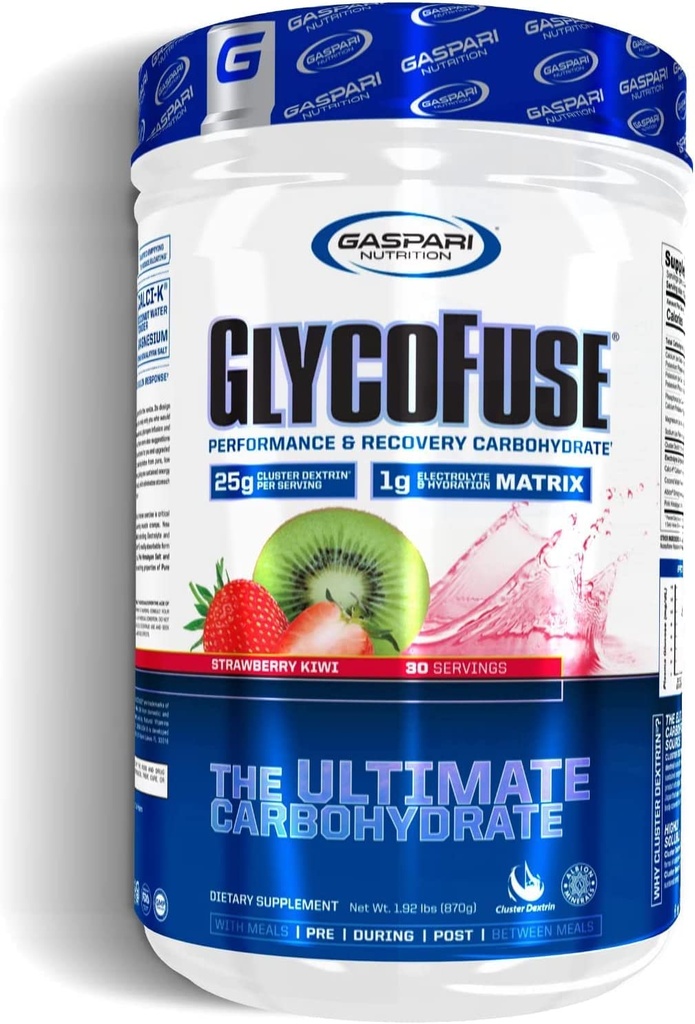 Mustri Nutresi Glycofure: Performance and Recovery Carbohydrate, 25g Cluster Dextrin dan 1g Electrolite and Hydration Matrix (Strawberry Kiwi, 30 Pelayan)
