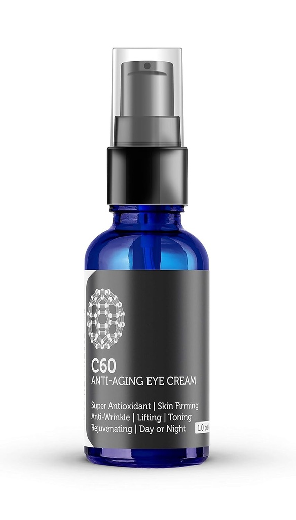 C60 Antiaging Eye Cream 30ml dengan Matrixyl 3000, Tripeptide-5, Hidrating Botanical Hyalanic Acid dan Vitamin C untuk Pria & Women & Women Dibuat dengan Ingrediens Organik