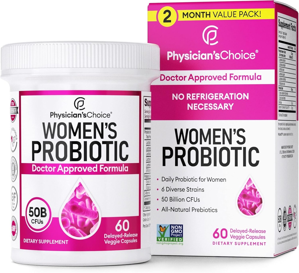 yhn Women 's Probiotic 50 Billion CFU Kapsul, Probiotic Suplemen untuk Perempuan dengan 50 Miliar CFUs Plus secara klinis Proven Ingrediens, 60 CT.