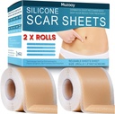 Scar Scar Sheets (2 Rolls), Scar Scar Scar Tape, Scar Removal Strips for Acne, Burn Scar C-Section & Keloid Pembedahan Luka - 8 Bulan Suppply