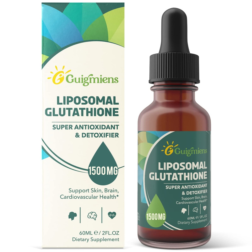 Lipomal Glutathione 1500 MG, Absorpsi Superior, Glutathione Suquid Supplication Suption, Antioksidant yang kuat, Detox hati, Enhancer Imune, Bebas, Non-GMO, Vegan & Gluten Bebas, 2.02 FL.oz