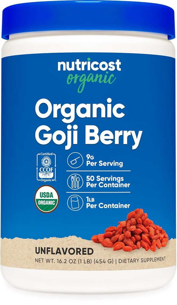 Nutricost Organic Goji Berry Powder (1lb) - USDA Certifikasi Organik, Gluten Bebas, Bukan-GMO, Vegetarian