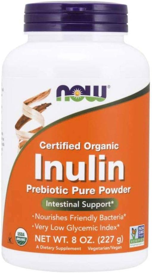 NOW Inulin Prebiotic Fos, 8- Ounces (Paket 2)