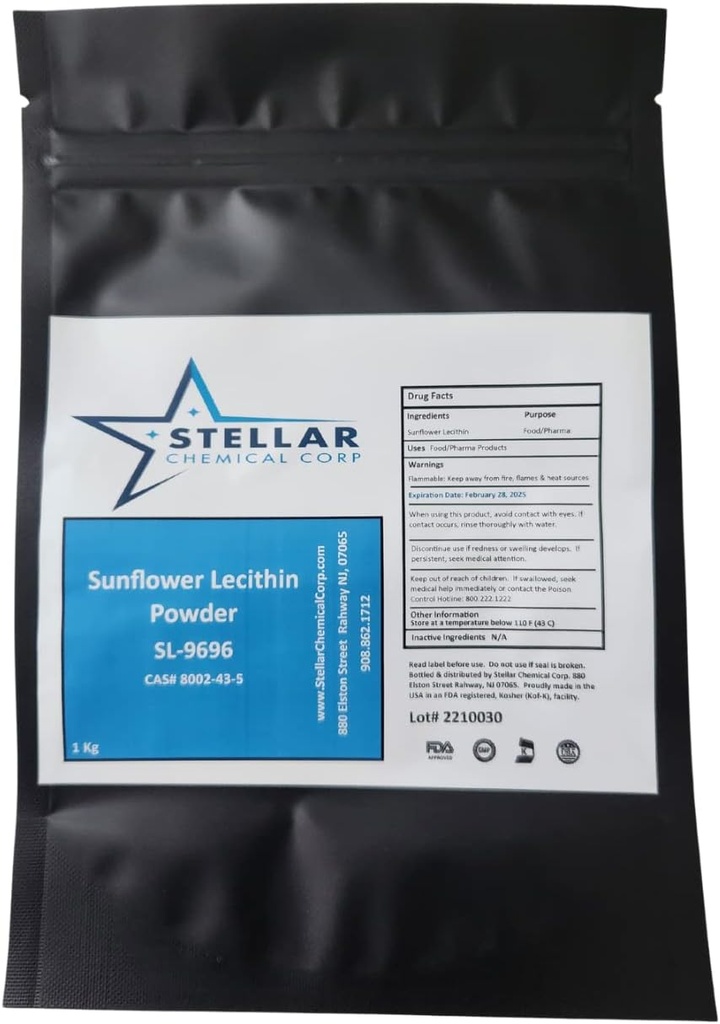 Sunflower Lecithin Powder ~ 1 kg Emulsifier, Cold Pressed, Making Lipomal Vitamin C, Non- GMO