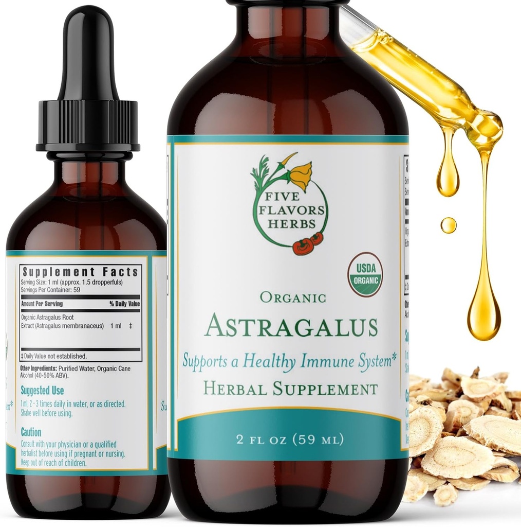 Astragallus Tincture - Imune System Dukung, Dukungan Respiratory, Dukungan Sistem Digepsi, Maka, Suplemen Herbal - 2 Fl Oz