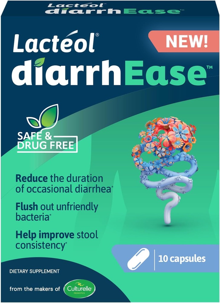 DiarrhEase- a Safe, Drug Free and Clinically Tested Postbiotic Strain That helping Soothes Occational Digetical Upset and Shortens The Durasi Occational Diame, 10 Count