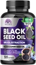 Black Seed Oil capsules 1000mg with Thymoquinone - Pure Nigella Sativa for Skin Health & Imune Support, 100% Blackseed Oil, Amazing Extraction Upon Cold Cumin Seed - 120 Softgels