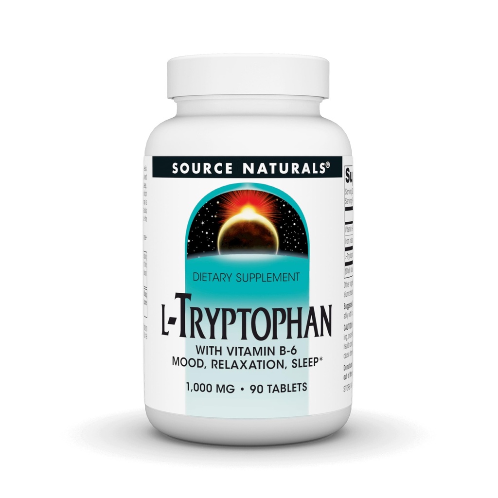 Sumber L- Tryptophan dengan Vitamin B-6 Dukung Mood, Relaxation dan Tidur -1000 mg - 90 Tablet