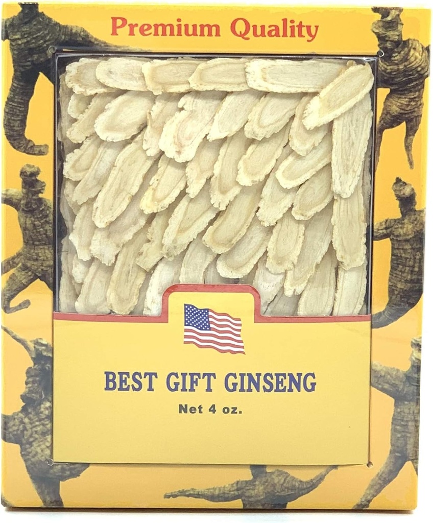 Tingkat A + Tangan Terpilih Amerika Ginseng Iris Medium 4oz Box:
