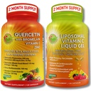 Imune Dukung Bundle - Quercetin dengan Bromelain, Vitamin C & Zinc + Lipomal Vitamin C 11100mg - dengan Organic Whole Food Blend & Acerola Cherry - Antioksidant, Respiratory & Cardiovascular Dukungan