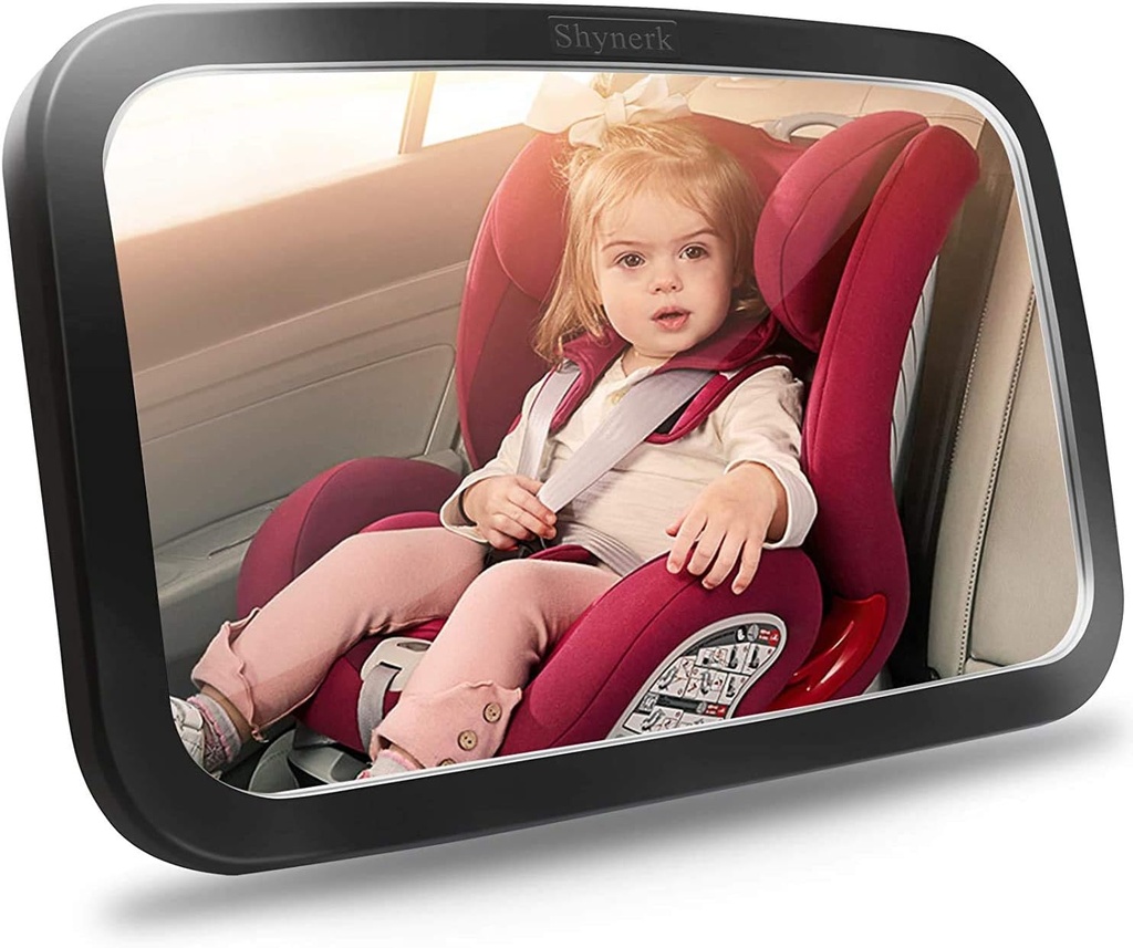 Shynerk Baby Car Mirror, Safety Car Seat for Rear Facing Infant with Wide Crystal Clear View, Shatterproof, 360 ° Rotation, Crash Tested and Cerafied