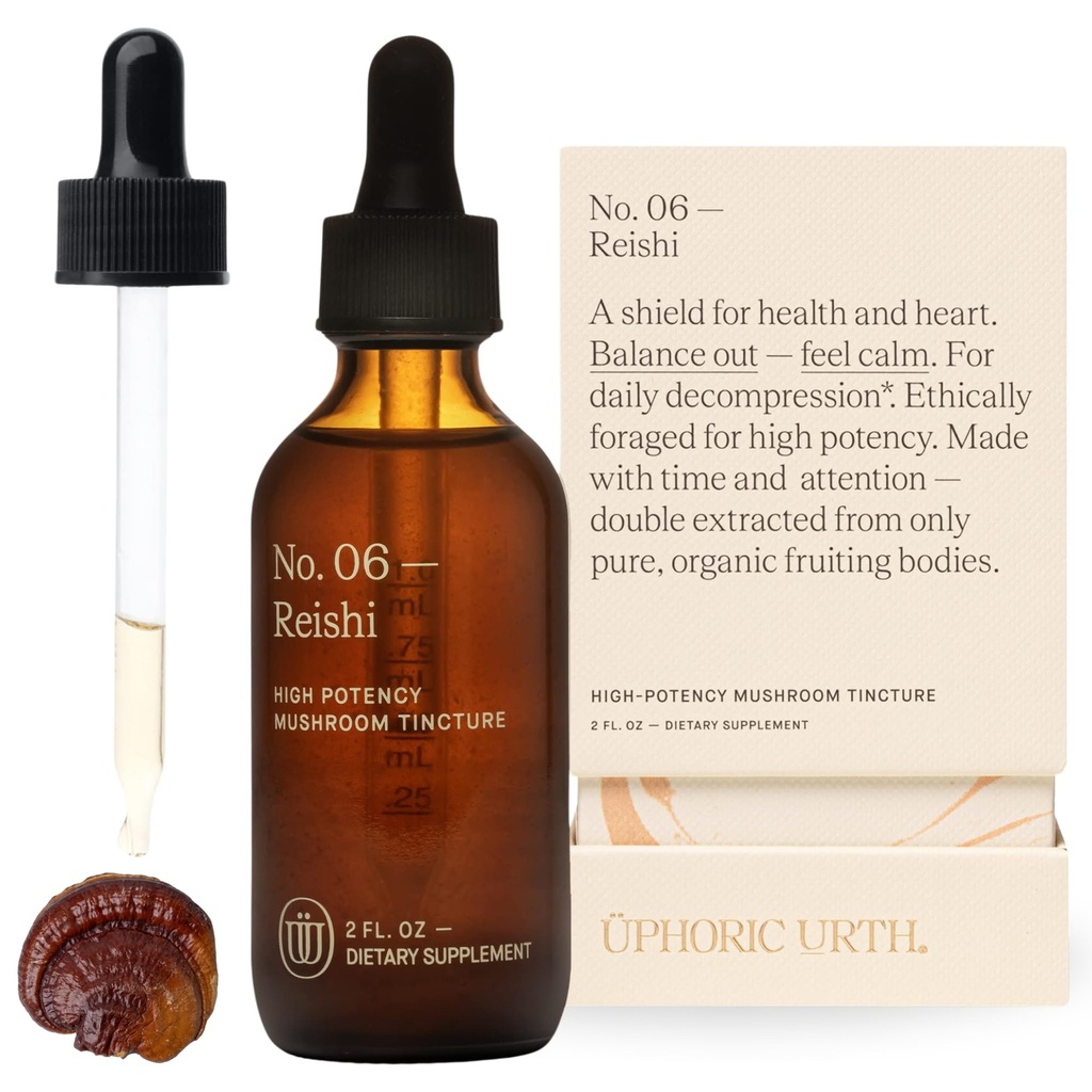 Reishi Mushroom Extract - Double Extrated Fruitbody Mushroom Taincture 124; Wellness Booster, Impreve Sleep, Saldo Hormones (60 Servis)