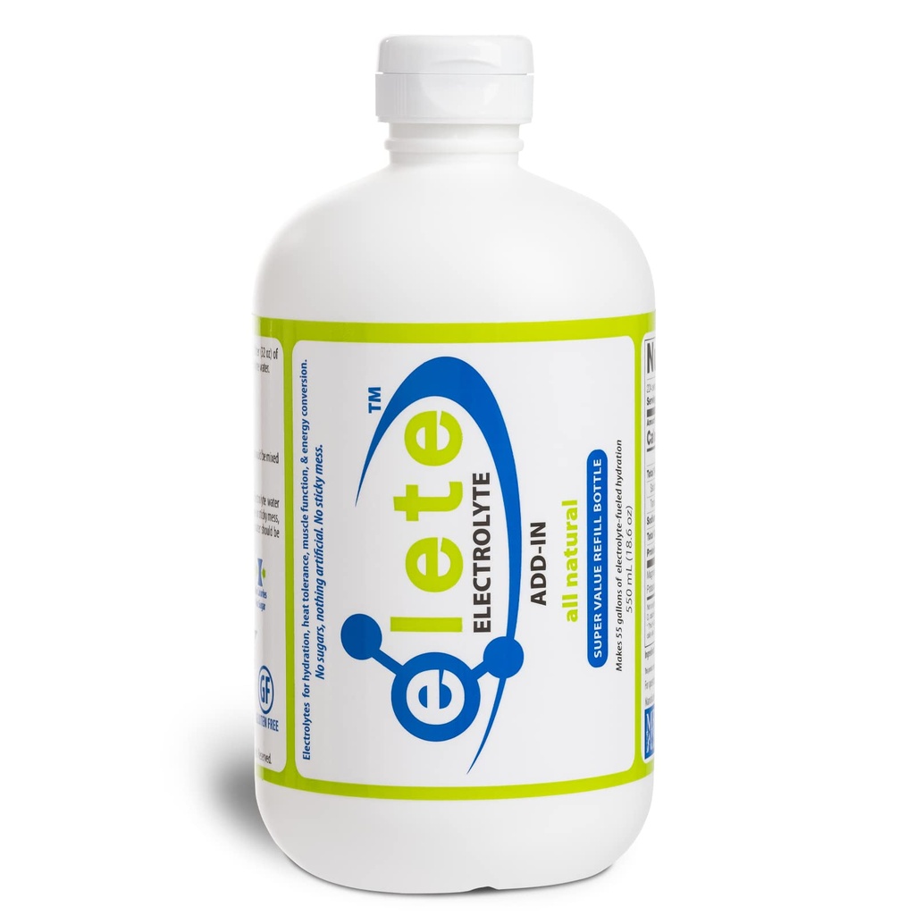 elete Electrolite Address-in Hidration Drops 12.4; Sodium, Magnesium, Potasium & Trace Minemary 124; Unflafeed, All Natural 124; Leg and Muscle Cramp Relief 124; Transform Any Drink into a Sports Drink, 18.6oz