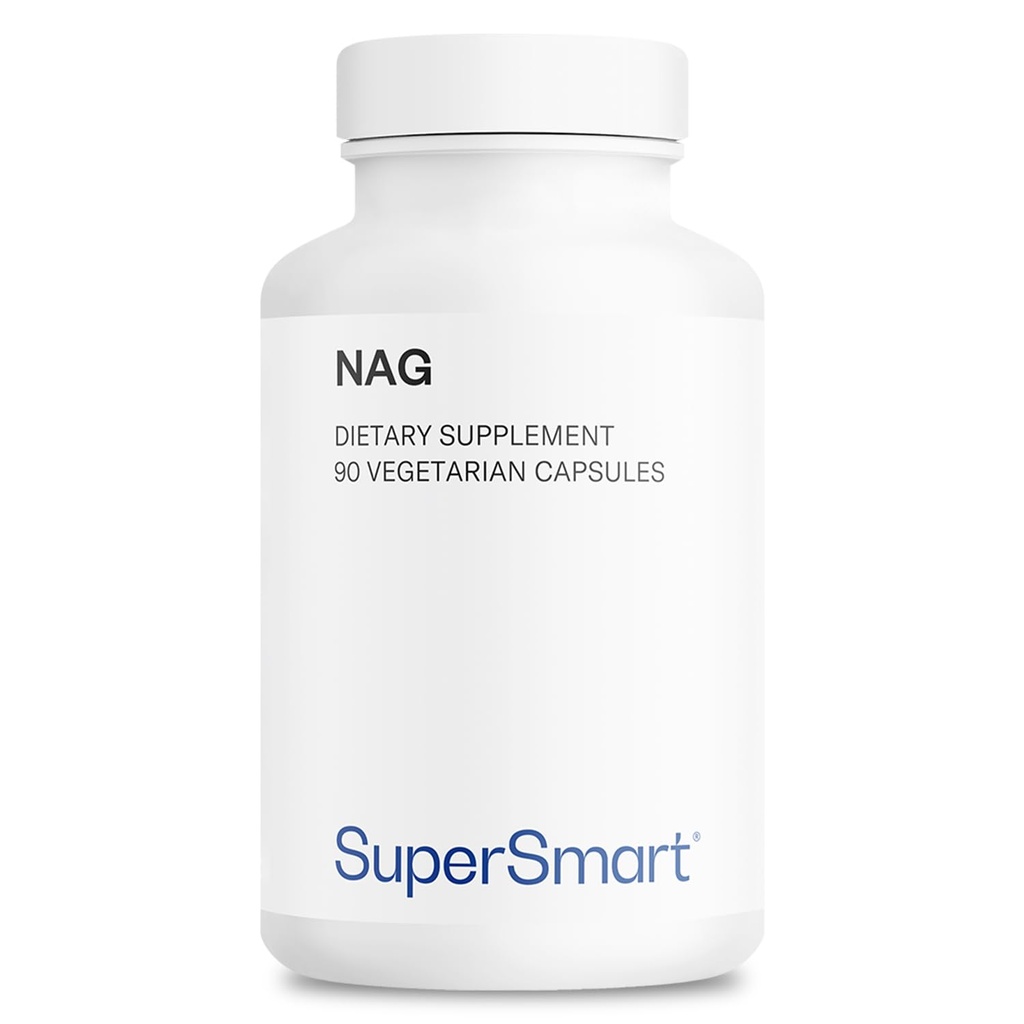 Supersmart - NAG Suplemen 1500mg per hari (N-Acetyl Gluchamine) - Tinggi Absorpsi Gluchamine Sulsustame 124; Non- GMO & Gluten Free - 90 Vegetarian Capsules