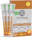 Sunwarder Hydration Powder Electrolyte Pawder B12 Elderberry 124; Juicy Pineapple Flavored 18 Stick Packs 126g Pouch 124; Vegan dan Pembangkit Sugar Free
