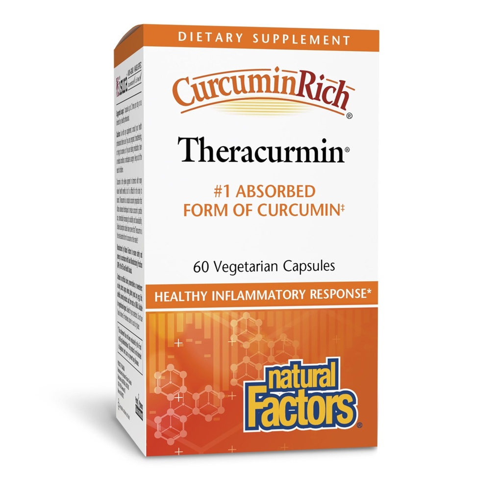 Faktor Natural CurcuminRich Theracurmin - Antioksidant Suplemen dengan Curcumin - Dietary Suplemen Aids & - 60 Vegetarian Capsules (60 Servis)