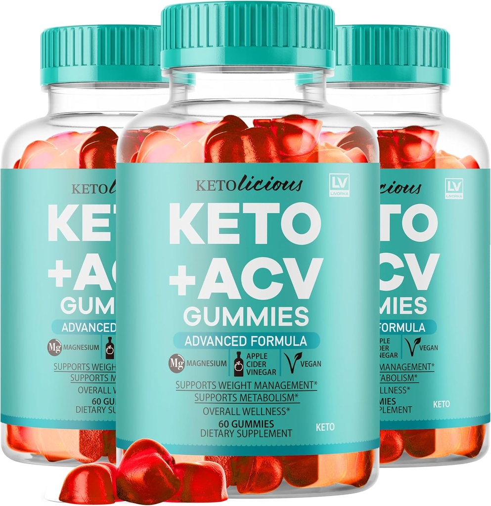 (3 Kemolicious Keto ACV Gummies, Ketolicious Gummys Advanced Formula 1050MG, All Natural Premium Plus Apple Cider Guder Maksimal Kekuatan Gomitas Review, 180 Gummies untuk 3 Bulan