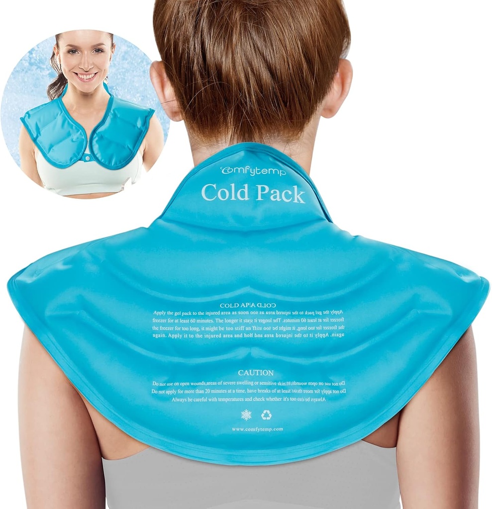 Comfytemter Ice Pack for Neck Shoulders Pain Relief, Resoluble Large Gel Shoulder Cowling for Upper Back, Cold Compress Fisik Therapy for Cervical Injuries, Men Women Gift
