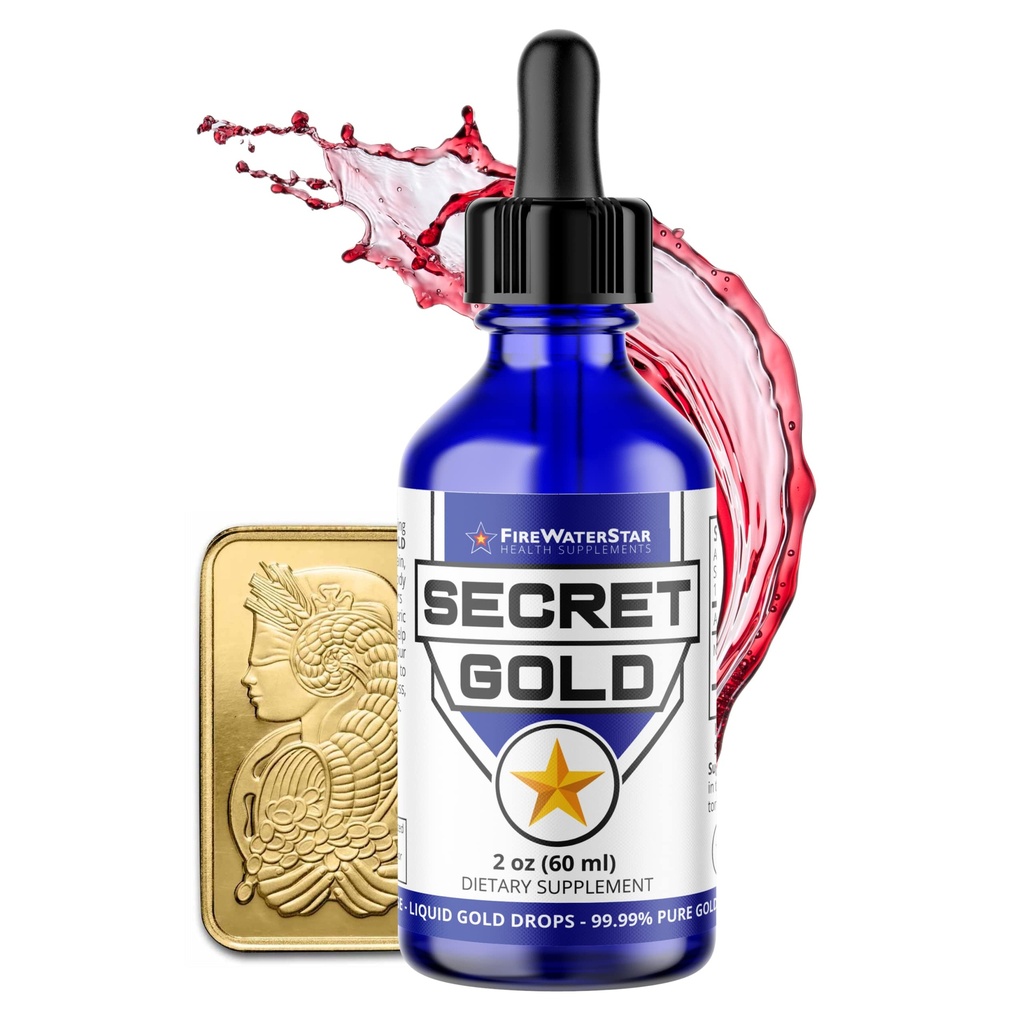 FWS Colloidal Gold Liquid Drops, Ascension Meditation Meditation Aid Aid Brain Boost, Enhance Awareness Clarity Dreams Intures, terbuat dari 99,99% Murni Swiss Gold, 100 plum, Ruby Red, Real 24K