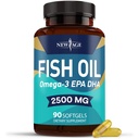 Tambahan Minyak Ikan Omega 3 Baru Dukungan & Kesehatan - Prolet Bersama, Mata & Skin Kesehatan - Non GMO - EPA, DHA Fatty Accids Gluten Bebas (90 Softgel (Paket 1))