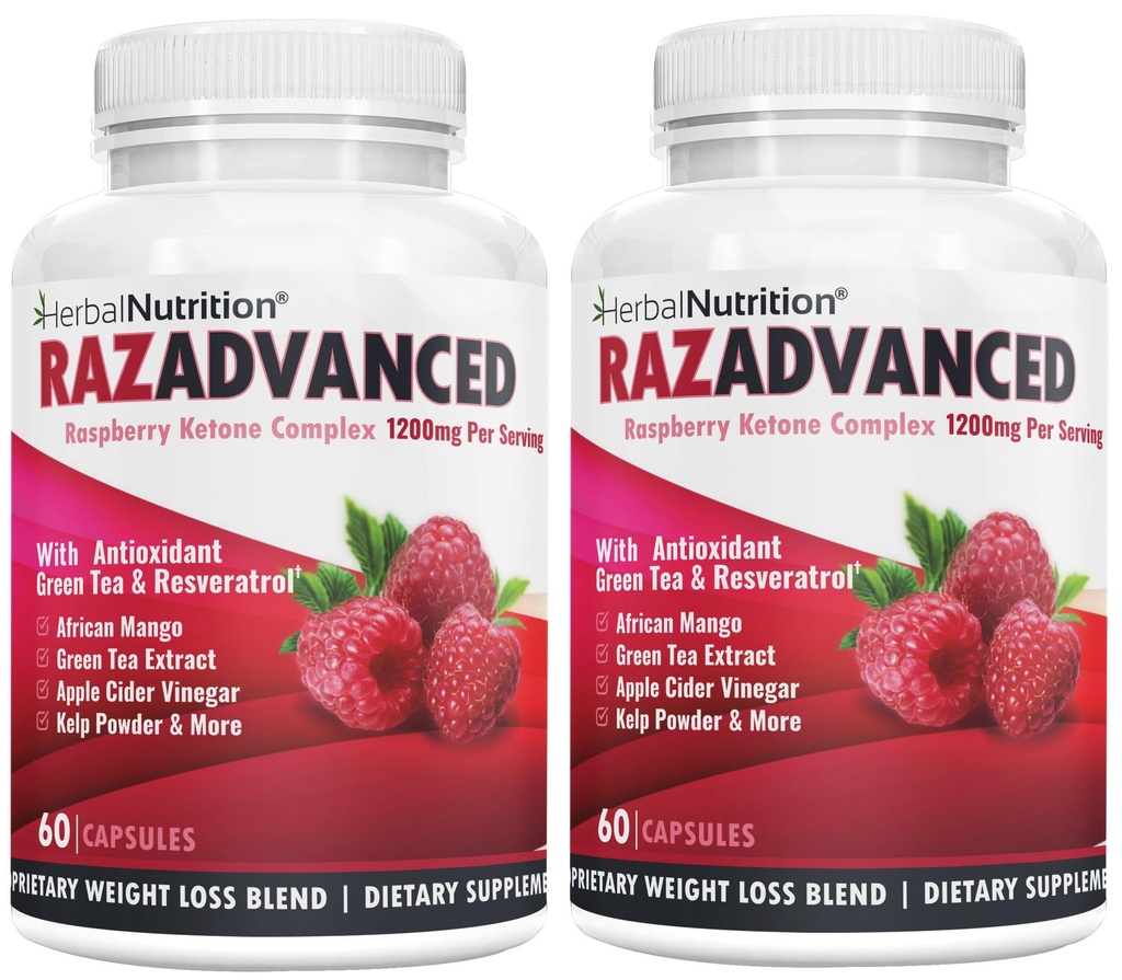 Kompleks Raspberry Ketones, 120 Capsules, Two Pack, 1200mg Per Serving African Mangga, Apple Cider Vinegar, Green Tea, Reveratrol, Acai Fruit, Kelp, dan Grapefruit Diet & Wight Management Suplemen