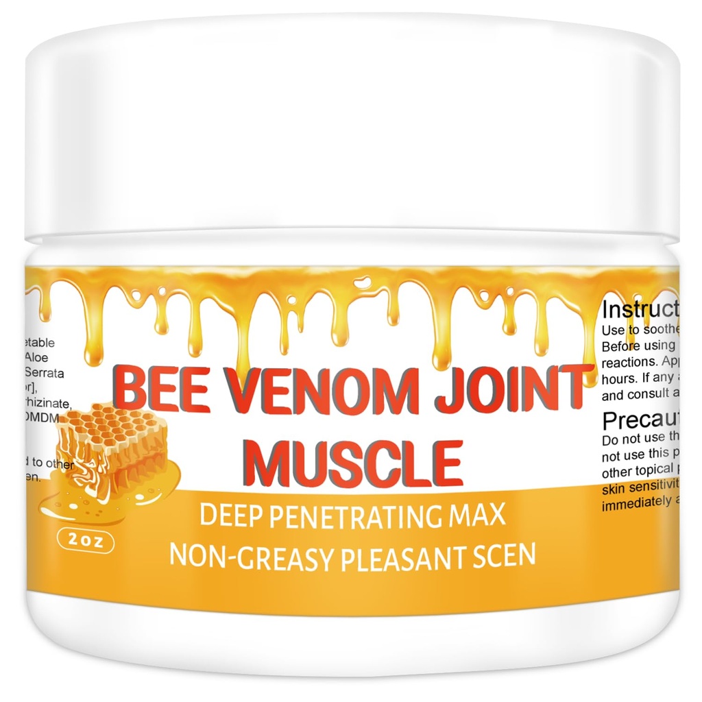 Terapi Organik Lebah Venom Serum, Gabungan Profesional & Muscle & Bone Rilis Cream - 24 Hour Sootful Release for Back, Neck, Hand, Foot, Knee, Muscle, Shoulder, Hip, Nerve