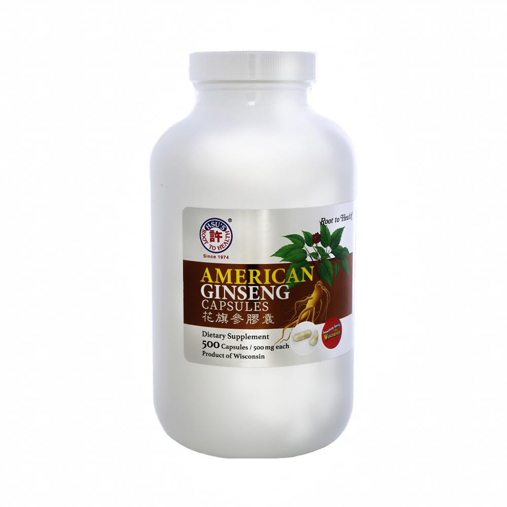 Suplemen SKU 1005 Amerika Ginseng Capsules - Premium - Grown Powder Root Grown-Free, Energi & Wellness Support - 500ct