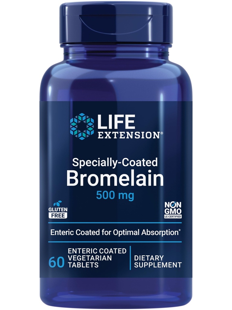 Ekstensi Hidup Khusus-Dilapisi Bromelain, Pineapple Extract, Gabungan Kesehatan, Gabungan Comfort, Vegetarian, Gluten- Bebas, Non-GMO, 500 mg, 60 tablet berlapis