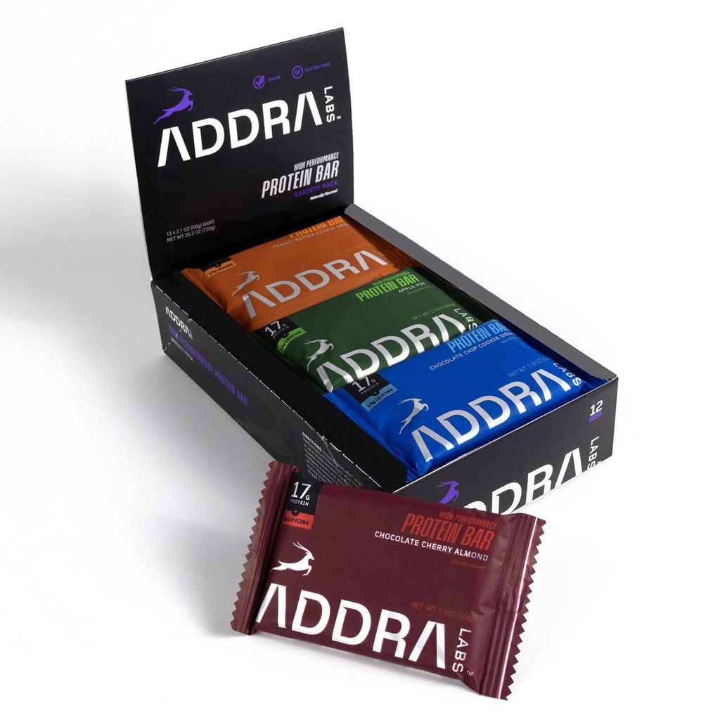 Abdin Protin Bars - Gluten- Free, High- Protein Muscle Recovery Bars for Runners, 17g Protin + 1.5g BCAA Leucine, Low Sugar, Vegan, Plant- Based, & Dairy Flavors, Mixed Case Variety Pack, 12- Pack