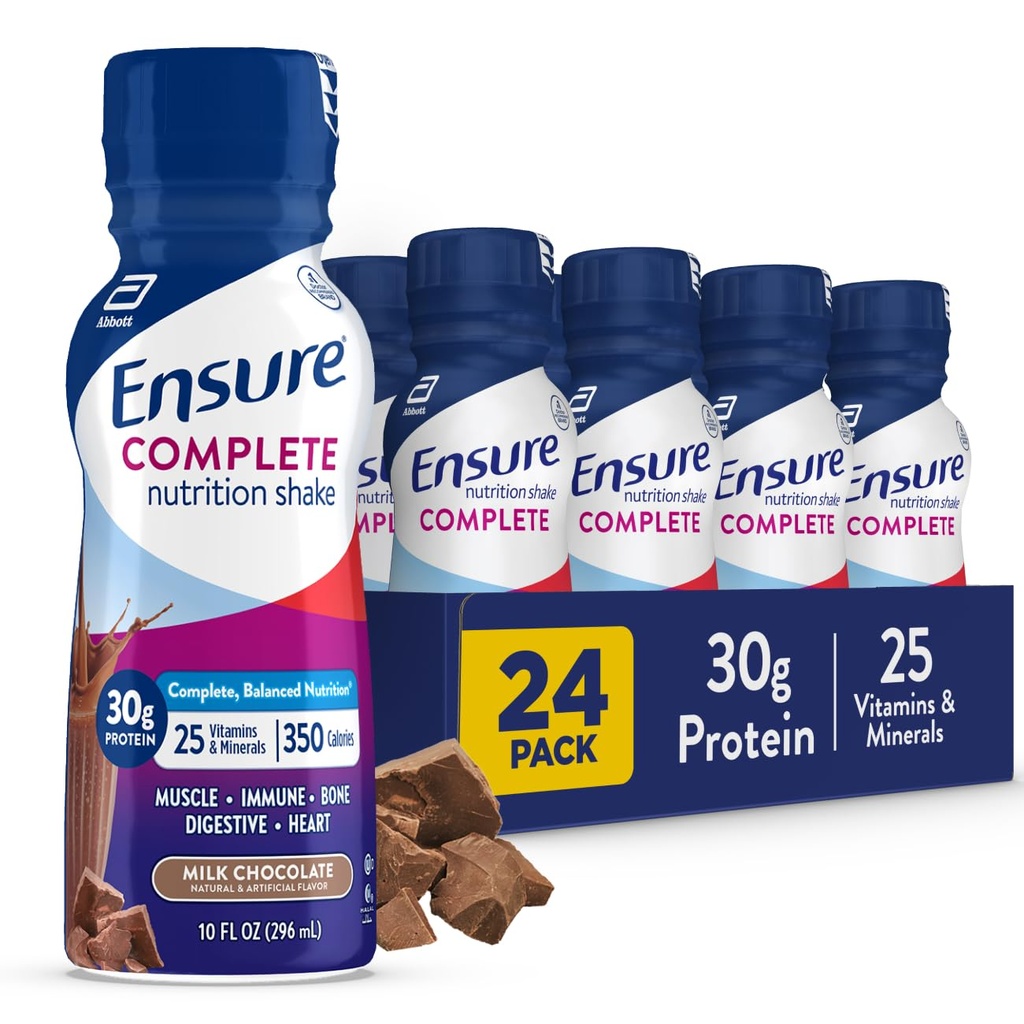 Pastikan Koluplete Susu Chocolate Shake, Lengkap, Balanced Meal Replacement, Ready To Drink, 30g Protein, 25 Vitamin & Minamins, 10 fl oz - 24 Pack