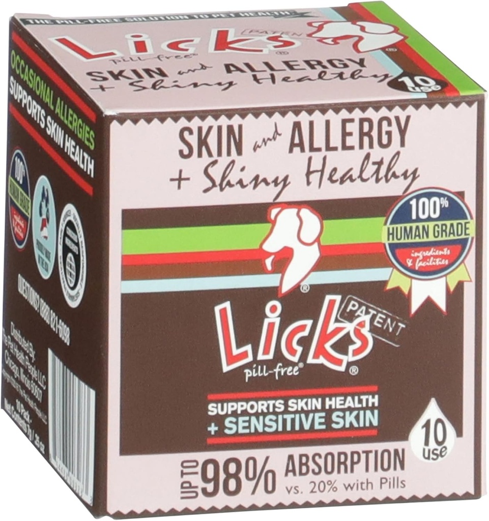 Licks - Skin & Alergi untuk Anjing - LiquiPaks - 10 Gunakan