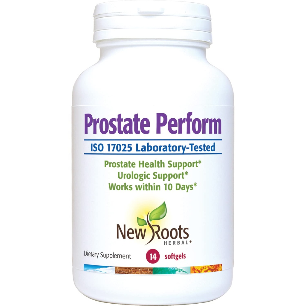 NEW ROOTS HERBAL Prostate Supplement Saw Palmetto 124; 16 Herbal: Tanaman Sterels, Rye Flower, Borage Oil, Cranberry, Olive Oil, Zinc, Selenium (14 Softgels) untuk Kesehatan Lumpur