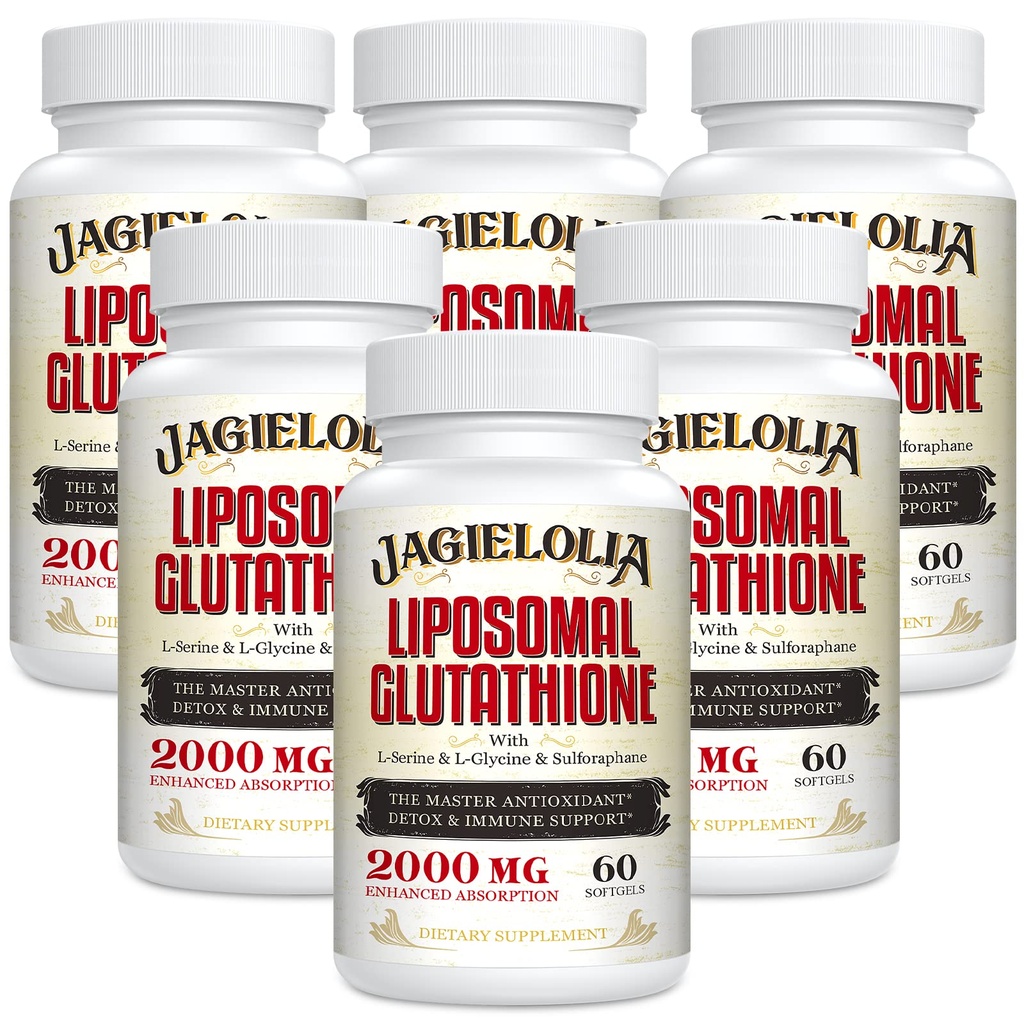 Lipomal Glutathione 2000 mg dengan L-Serine, L- Glycine & Sulforaphane - Active L- Glutathione Unique Formulasi ke Enhance Absorpsi - Master Antioksidant, Detoksifikasi & Imune 124; 360 Softgeels