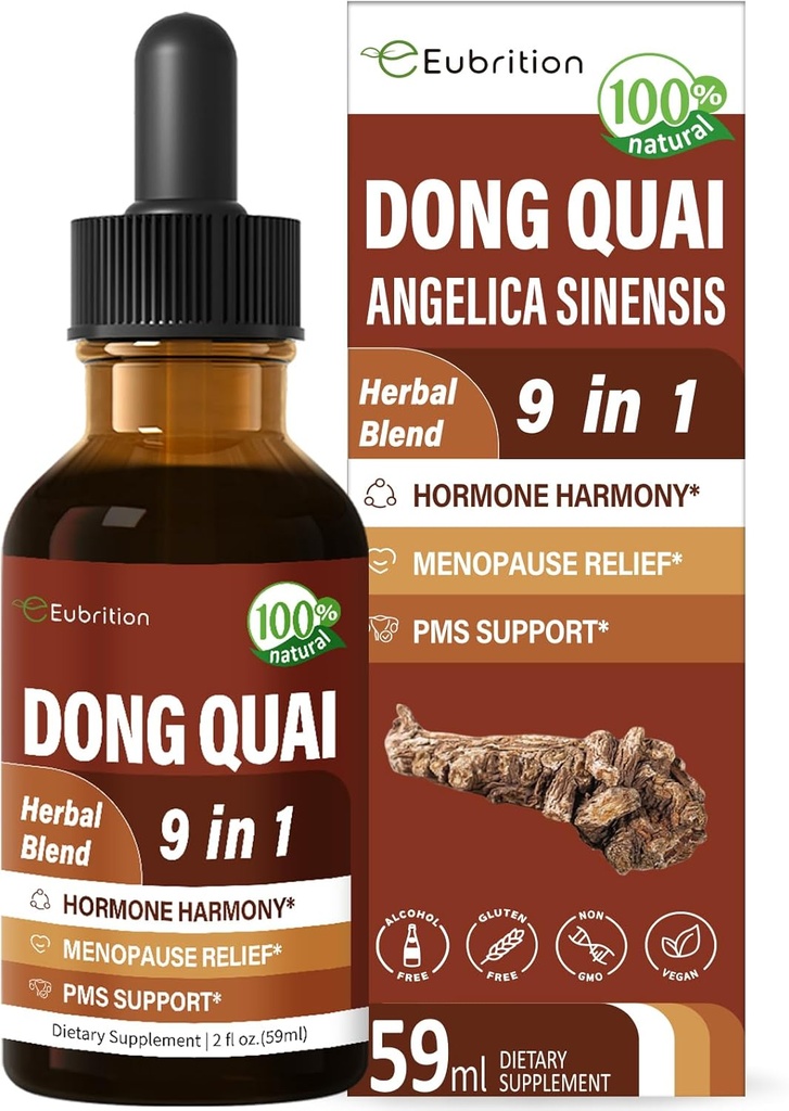 Herbal Tincture, Extract with Dong Quai, for Hormone Harmony, Menopause Relief & PMS Support. 6 oz - (Apple Flavor)