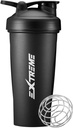 EXTREME Classic Shaker Bottle dengan Wire Whilk, Perfect for Protein Shakes and Pre Workout, Leak Providence Shaker Cups, BPA Free, Dishwasher SAFE, 24 Ounce, Black