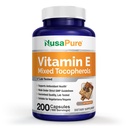 NusaPure Vitamin E 1000 IU 200 Tablet (Non- GMO, Gluten- Free) - Mixed Tocopheriol