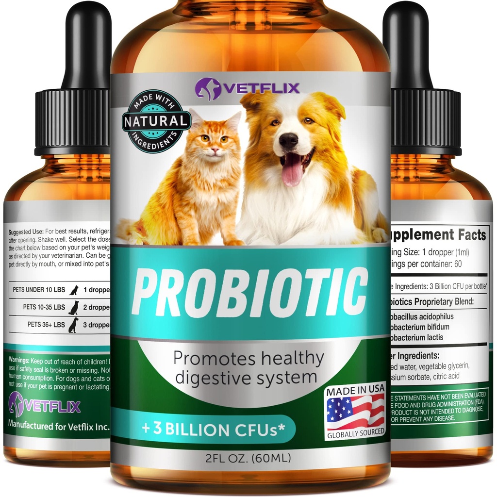 Premium Progities for Dogs, Cats - Digetical Enzymes & Pregities Suplement - Helping to Relieve Diare, Vomiting, Upset Stomach, Gas, Constipation & Bad Breath