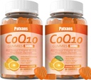 2 PACK 500MG CoQ10 Tambahan Gummies, Omega-3, Magnesium, Vitamin B3, Zinc, Ultra High Absorpsi Menyediakan Dukungan Kesehatan untuk Jantung, Energi Sel Antioksidan, 120Cts.
