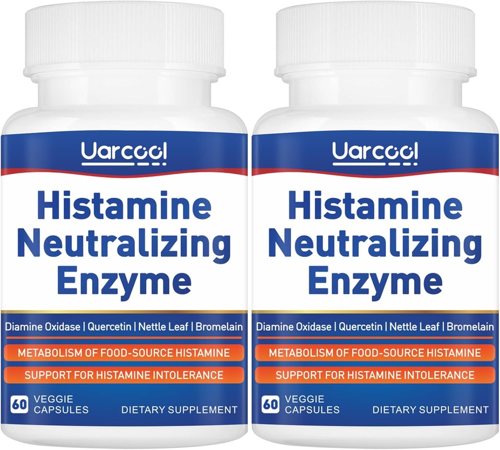 DAO Enzyme Suplemen Histamine Diamine Oxidase Suplement for Smooth Dibuble - Dibuat di Amerika Serikat - 60 Softgels (2 Botol)