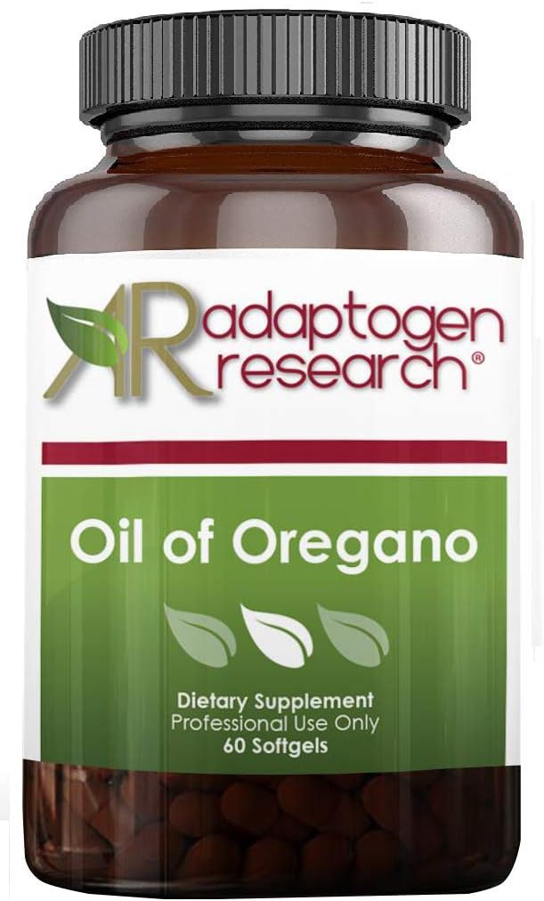 Minyak Oregano Softgeels - Oregano Tambahan Minyak dengan sangat berpusat Carvacrol - Mendukung Pembersih Intestinal - Pil Kecil (60 Softgels) Emas