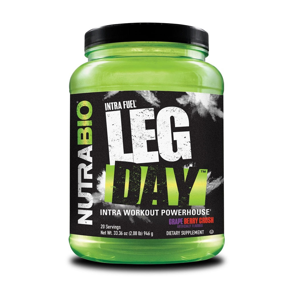 NutraBio Day Intra Workout Powder - Advanced Carb Suplemen dengan Cluster Dextrin & Electrytes - Powder Carb dengan EAS / BCAAs - Cyclic Devtrin untuk Performance - Grape Berry, 20 Hamba