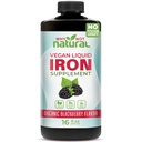 Mengapa Iron Suplemen Cairan Alam untuk Perempuan, Pria dan Anak-Anak, Formulasi Vegan untuk Anemia, Sugar Free, Vegan, Non-GMO, Organik BlackBerry Flavor 16 Fl Oz