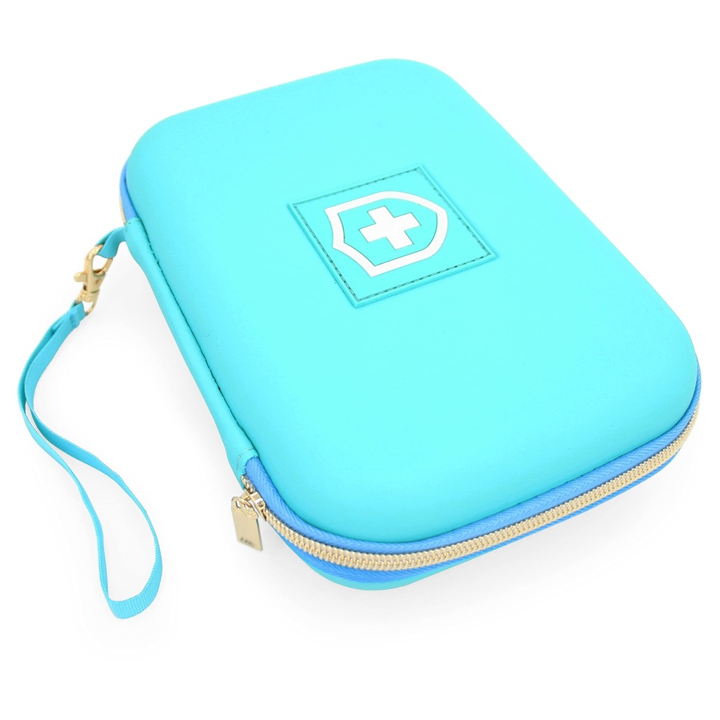 CASEMATIX 8 "Turquoise Asma Inhaler Case for Travel Fits, Mask and Accessories, includes Case Only