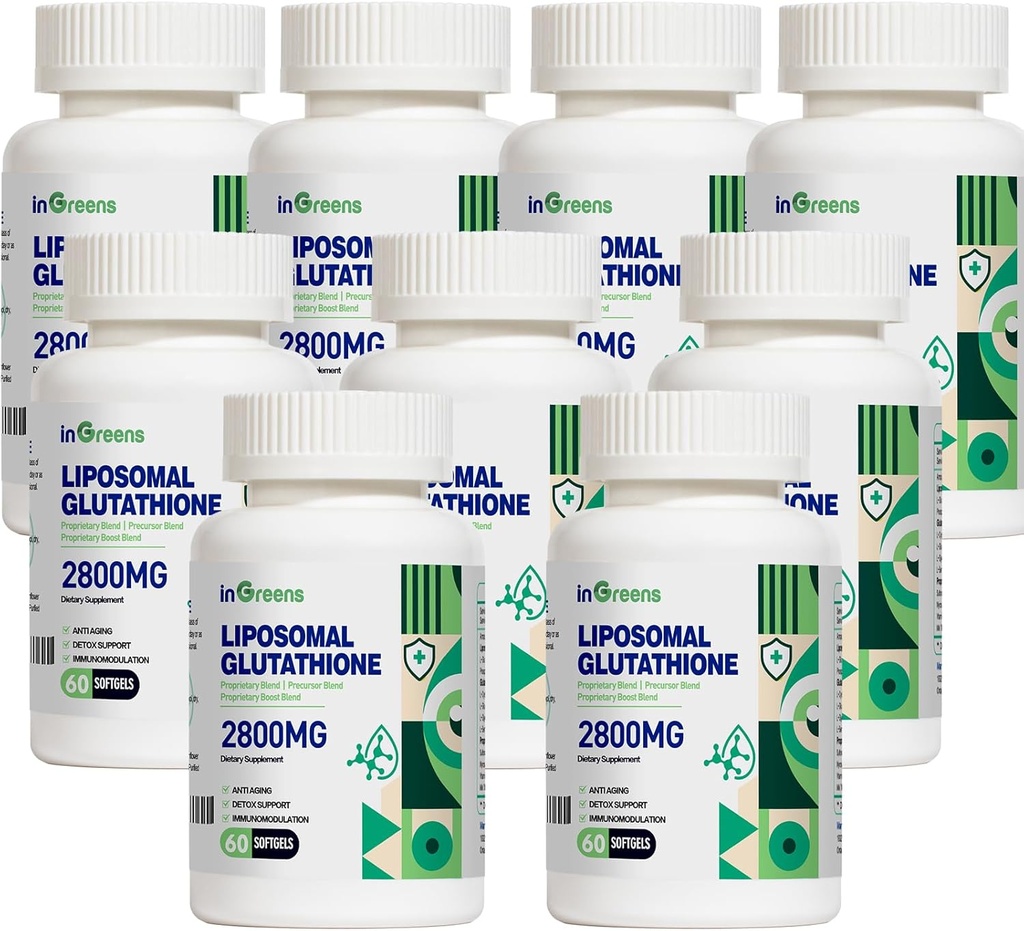 2800 MG Lipomal Glutathione Softgels, Max Absorpsi, Formasi Aktif L Glutathione reductase, powerful Antioksidant, Aging, 60 Softgels